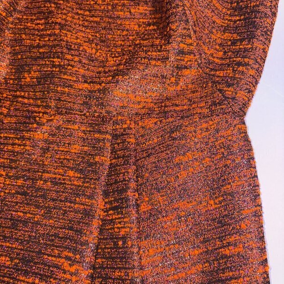 Hunter Dixon by Hunter Bell Orange Metallic Cocktail Dress size 2 Ring Collar - Picture 2 of 10